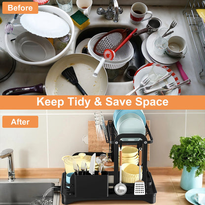 Space-Saving Dish Drying Rack