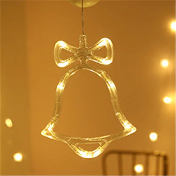LED Christmas Star and Bell Suction Cup Lights