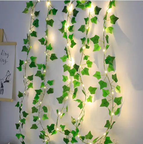 Green Leaf String Lights for Outdoor Christmas Decoration